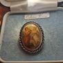 Vintage Victorian Grecian Ladies Romance Enamel Brooch Image 8