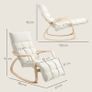 Upholstered Rocking Chair Relaxing Armchair with Armrests & Steel Frame for Living Room, Bedroom, Cream Image 2
