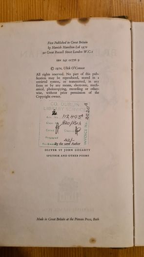 Brendan Behan By Ulick O'connor. Vintafe 2970. Hardback With Dustjacket In Fair Condition.