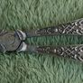 Silver or Silver Plated Victorian Grape Scissors in a floral etched Pattern (no stamps) Image 4