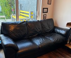 Extremely Comfortable Black Leather 3-Seater Couch