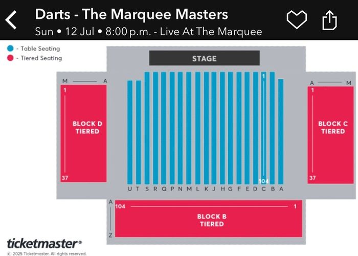 2 x Table Tickets Marquee Masters Cork