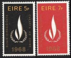 1968 Ireland International Human Rights Year Commemorative Stamp Mint Never Hinged (MNH)