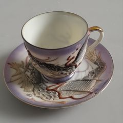 CUP & SAUCER - Dragon Ware - Moriage