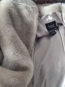Grey Faux Fur Jacket by Dennis Basso size XXL,