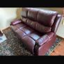 Burgundy comfy couch and arm chair Image 2