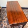 Antique Mahogany Bow Fronted Three Drawer Side or Console Table Image 4