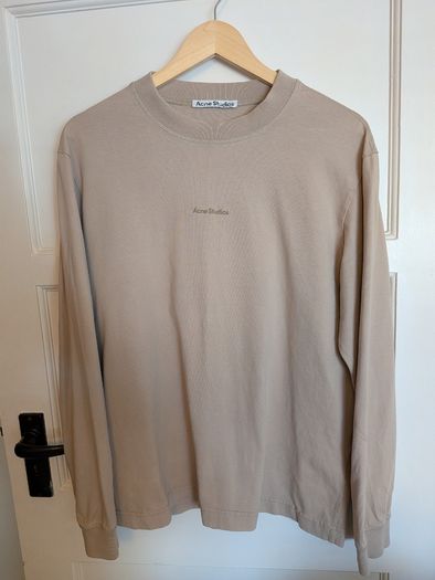 Acne Studios Logo Long Sleeve T-Shirt Beige / Taupe