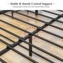 Double Bed Frame with Wood Storage Shelf Headboard,4ft6 Metal Platform Bed Frame Double Bed,Heavy Duty Steel Slat Support,Underbed Storage,Easy Assembly Image 9