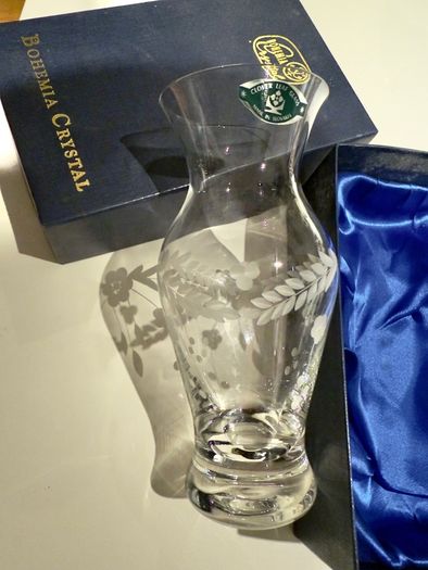 Bohemia Crystal vase in box