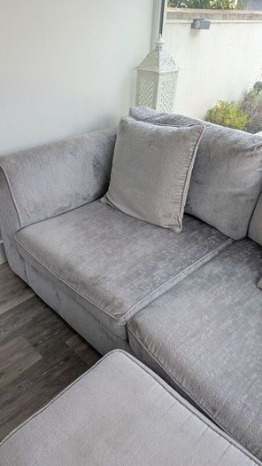 Two Seater Sofa, Swivel Snuggle Chair and Footrest