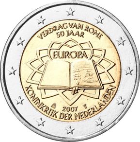 Netherlands 2 Euro Commemorative Coin 2007 - Treaty of Rome. Uncirculated.