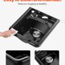 Shampoo Bowl, ABS Plastic Shampoo Sink for Salons and Home, Easy to Clean and Install Salon Shampoo Bowls for Hair Stylists, Shampoo Sink for Spa Center, Barbershop and Beauty Salon Use, Black Image 7