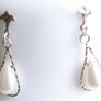 Vintage Sterling Silver 925 Pearl  Drop Earrings Image 6