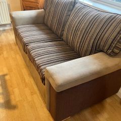 Beige & purple couch