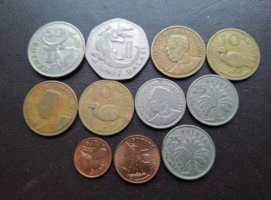 Gambia. A Lot of 11 coins (1971-1987)