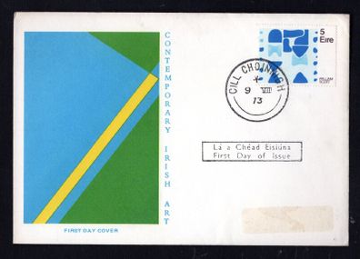 1973 Ireland contemporary Irish Art - Painting By W. Scott Commemorative Stamp First Day Cover (FDC) with Cill Choinnigh (Kilkenny) cancel