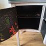 Whitewashed Vintage Serpentine Sideboard with Glass Top Image 6