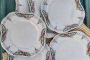 Vintage cake plate &amp; 6 tea plates