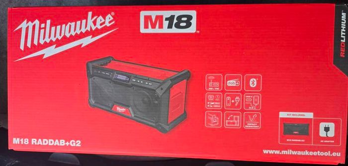 Milwaukee M18RADDAB+G2-0 18V Li-Ion RedLithium DAB+ / FM Cordless Site Radio - Bare