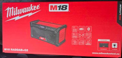 Milwaukee M18RADDAB+G2-0 18V Li-Ion RedLithium DAB+ / FM Cordless Site Radio - Bare