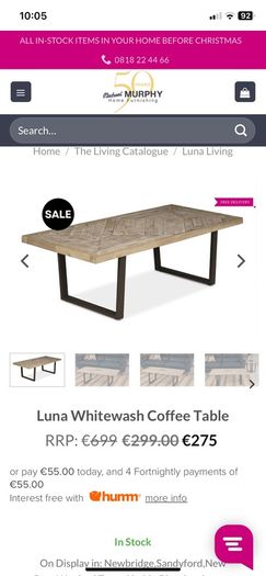 Oak coffee table