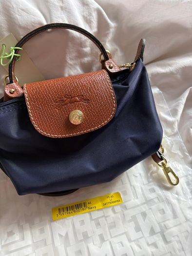 Longchamp mini / navy / strap / new