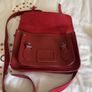 Small wine leather satchel handbag Image 3