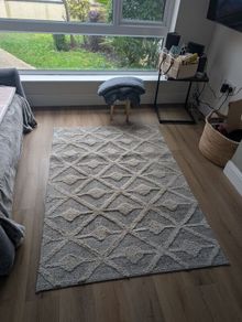 Scandi Grey Cream Tufted Hi Low Pile Rug Kukoon