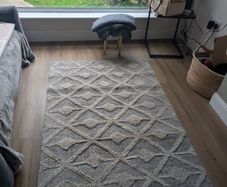 Scandi Grey Cream Tufted Hi Low Pile Rug Kukoon