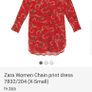 ZARA red chain print shirt dress S Image 3