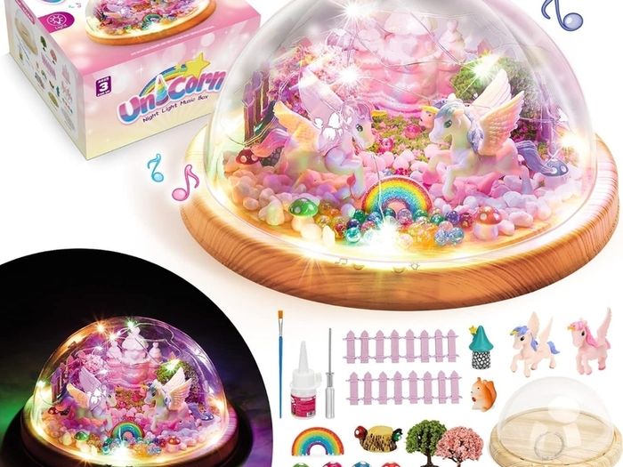 BNIB - Kids Unicorn Fairy Night Light Music Box Craft Kit