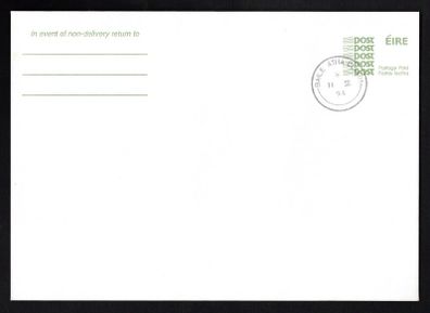 1994 Ireland An Post Pre-paid envelope (Postal Stationary) with Dublin Cancel of 2nd March 1994. Possible first day of use