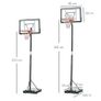 Basketball Hoop Freestanding 255-305cm Hoop Height Adjustable Stand with Backboard Wheels for Teens Adults Black Image 2