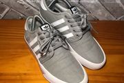Adidas Boys Grey Canvas Athletic Trainers UK5.5 EUR38   S-B