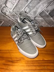 Adidas Boys Grey Canvas Athletic Trainers UK5.5 EUR38   S-B
