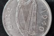Ireland 1940 half crown silver coin