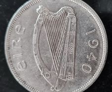 Ireland 1940 half crown silver coin