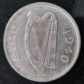 Ireland 1940 half crown silver coin