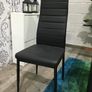 Modern Glass Dining Table Set Seats 6, black Image 2
