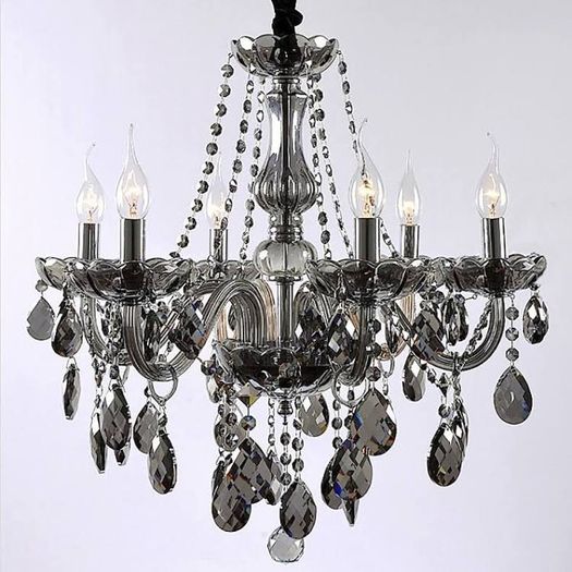 New Mindy Brown fine arts dark Brown chandelier new 2 clear cut glass shades and 2 pink glass shades