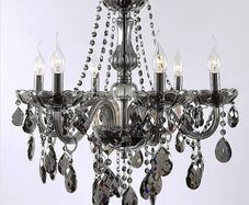 New Mindy Brown fine arts dark Brown chandelier new 2 clear cut glass shades and 2 pink glass shades
