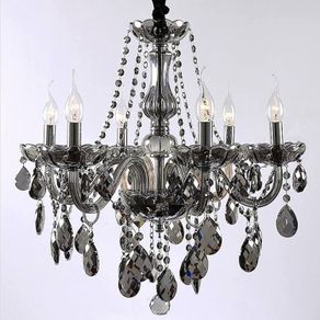 New Mindy Brown fine arts dark Brown chandelier new 2 clear cut glass shades and 2 pink glass shades