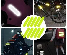 40Pcs Motorcycle Helmet Warning Reflective Stickers Night Safety Driving Decorative Strips Sticker Bicycle Moto Car Decals