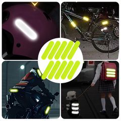 40Pcs Motorcycle Helmet Warning Reflective Stickers Night Safety Driving Decorative Strips Sticker Bicycle Moto Car Decals