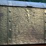 Vintage Brass Embossed Metal Interior Chest 15" x 10" H-12" Image 2