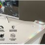 120 x 55 cm Gaming Desk with LED Lights, Gaming Table Thickened Z Shaped, Gamer Desk with Carbon Fiber Coated, Gaming PC Desk, Computer Desk Easy to Assemble, White Image 3