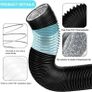 Dryer Vent Hose, 125mm Air Ducting, 2.5m Long Dryer Vent Hose Flexible, PVC Aluminum Foil Hoses for HVAC Ventilation and Duct Fan Systems with 2 Clamps Include Image 3
