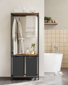 Clothes  Rack laundry basket with coat rack 2 compartments
