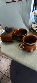 Vintage milk jug and sugar bowl set and butter dish - Kilrush Celtic Ennis - Irish pottery - made in the republic of Ireland